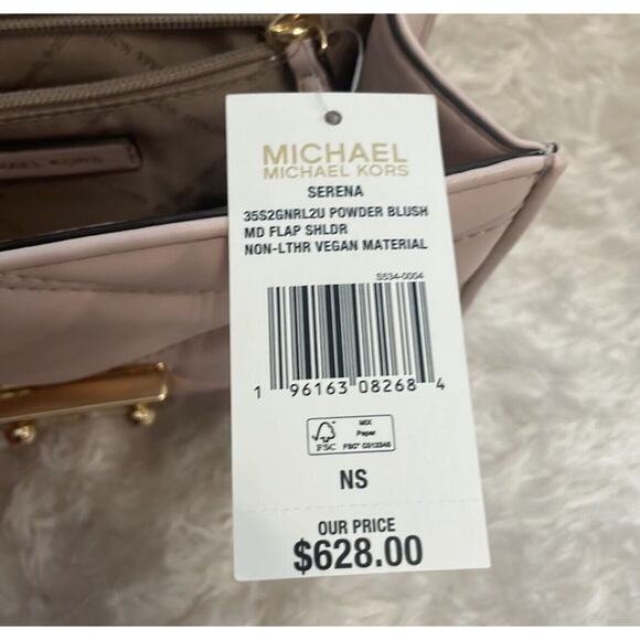 MICHAEL KORS SERENA SHOULDER-CROSSBODY BAG MEDIUM FLAP CONVERTIBLE Powder Blush - Picture 5 of 13